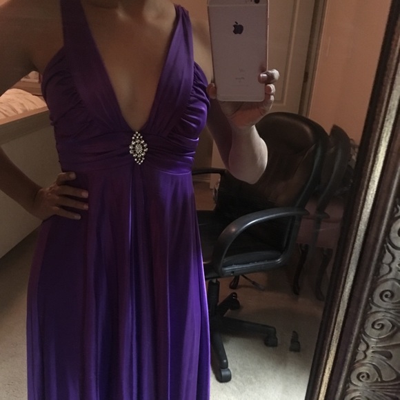 Purple evening cocktail maxi dress small - Picture 6 of 8